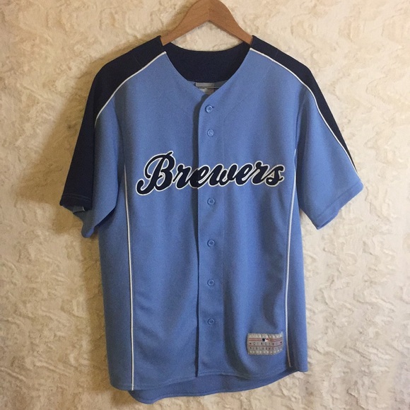 baby blue brewers jersey